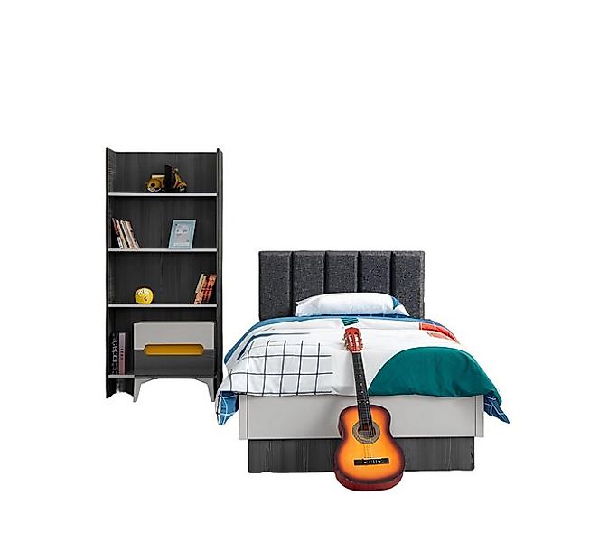 JVmoebel Bett Kinderzimmer Kinderbett Bett Nachttisch Buecherregal Holz Möb günstig online kaufen