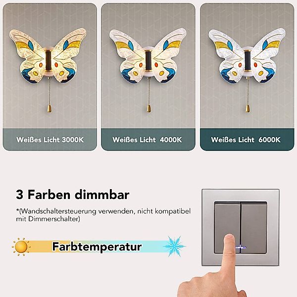 MUPOO LED Wandleuchte LED Wandleuchte Schmetterling günstig online kaufen