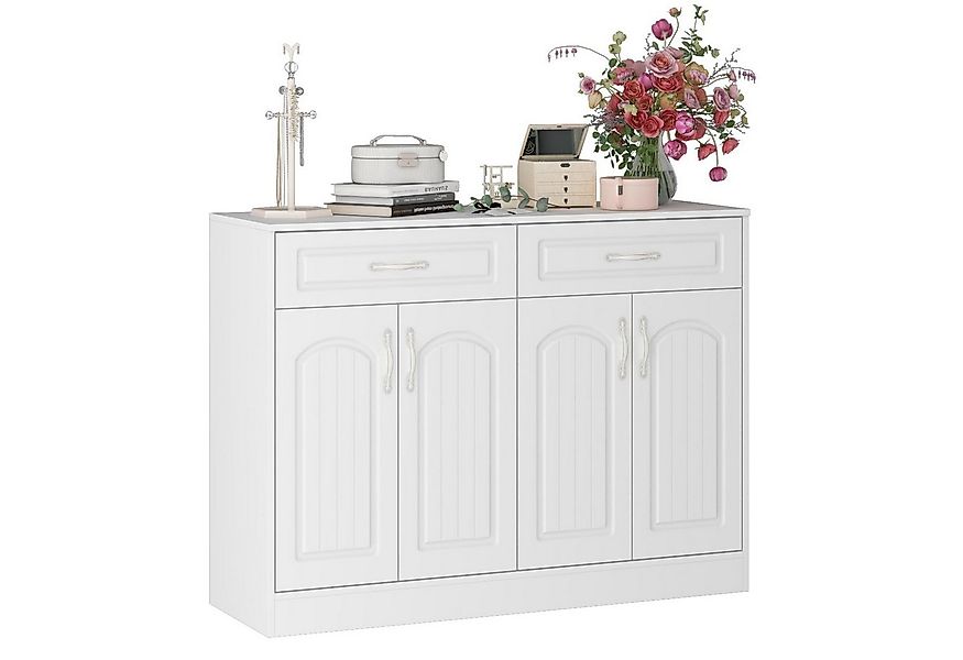 FUFU&GAGA Sideboard 4-türiger Aufbewahrungsschrank mit 1 Schublade, 120 x 4 günstig online kaufen
