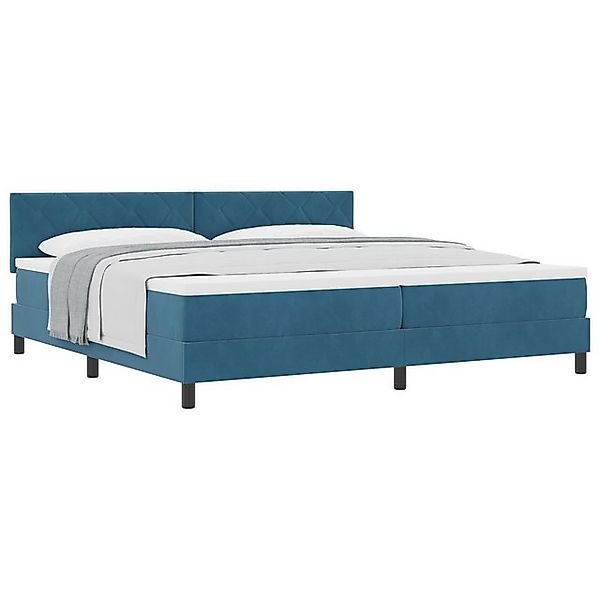 vidaXL Bett Boxspringbett mit Matratze Dunkelblau 200x200 cm Samt (1-tlg) günstig online kaufen