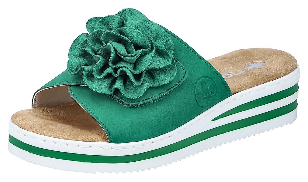 Rieker Pantolette, Sommerschuh, Poolslide, Strandschuh, Keilabsatz, günstig online kaufen
