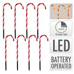 ToCi LED-Lichterkette Gartenstecker LED Zuckerstangen Weihnachts günstig online kaufen