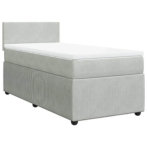 vidaXL Boxspringbett mit Matratze Hellgrau 90x190 cm Samt 3287608 günstig online kaufen
