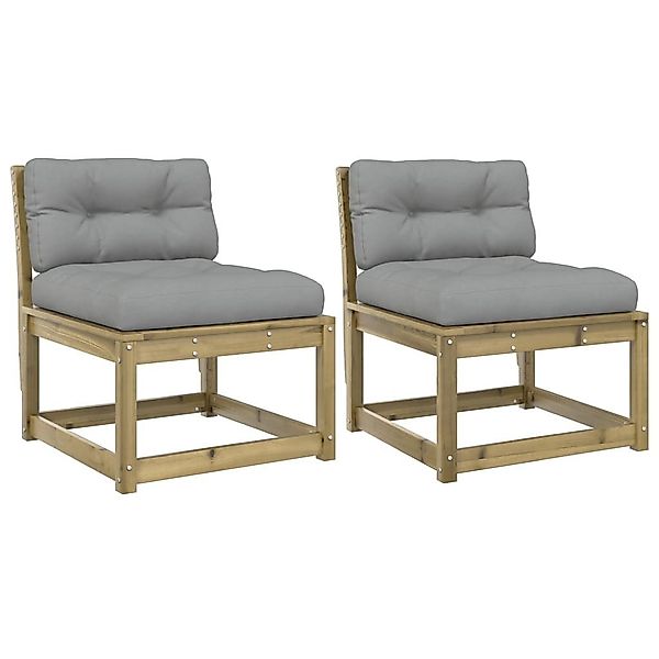 vidaXL Loungesofa Gartensofas mit Kissen 2 günstig online kaufen