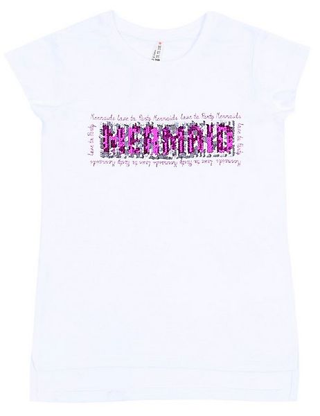 Sarcia.eu Kurzarmbluse Weißes T-Shirt mit Pailletten Mermaid/Party 11-12 Ja günstig online kaufen