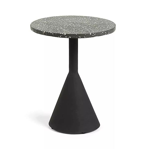 Runder Tisch mit Terazzo Platte Säulengestell günstig online kaufen