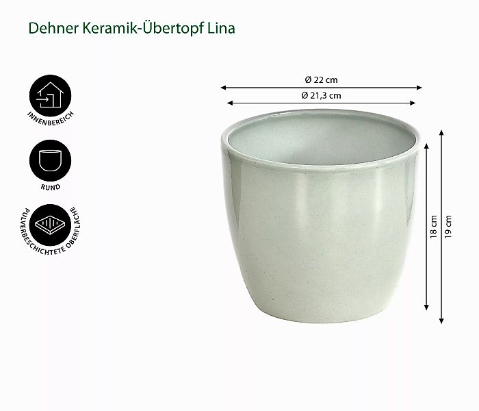 Dehner Übertopf Lina, Ø 22 - günstig online kaufen