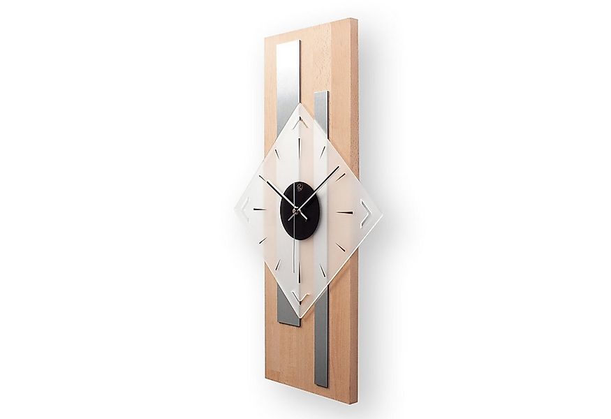 Kreative Feder Wanduhr Designer-Wanduhr „Silver Stripes“ aus hochwertigem M günstig online kaufen