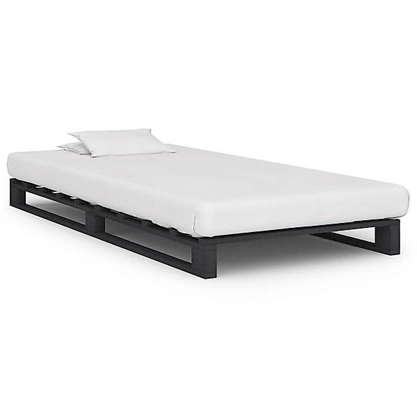 vidaXL Bett, Palettenbett Grau Massivholz Kiefer 90×200 cm günstig online kaufen