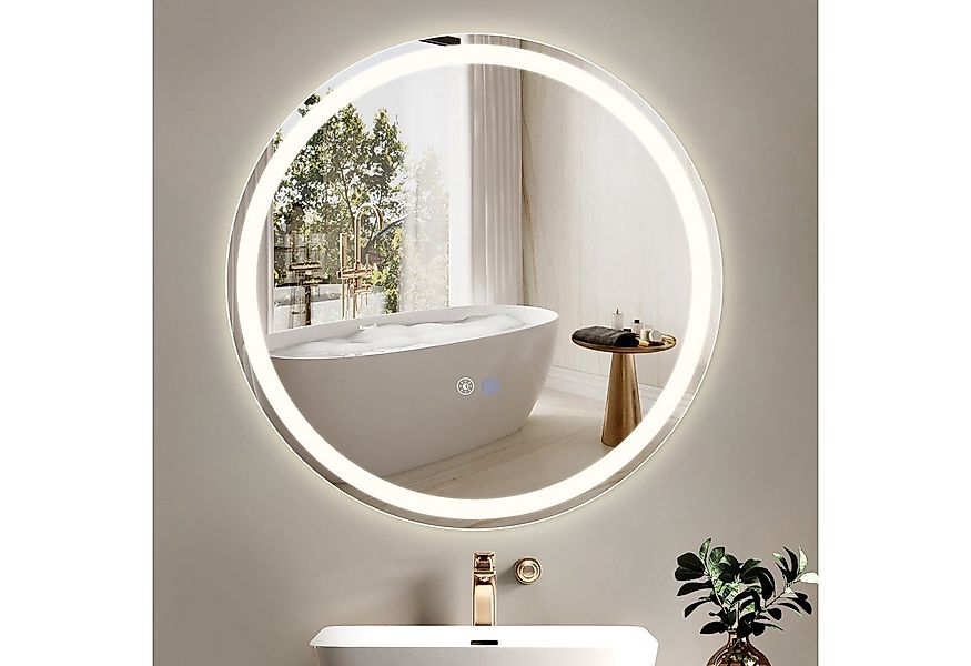 ZMH Badspiegel mit Entfogger-Funktion Rund Weiß Dimmbar zimmerspiegel (Pack günstig online kaufen