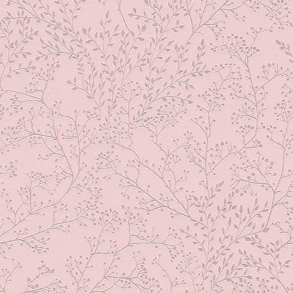 PROFHOME 381002-GU Landhaus Tapete Floral dezent schimmernd Rosa 0,53 m x 1 günstig online kaufen