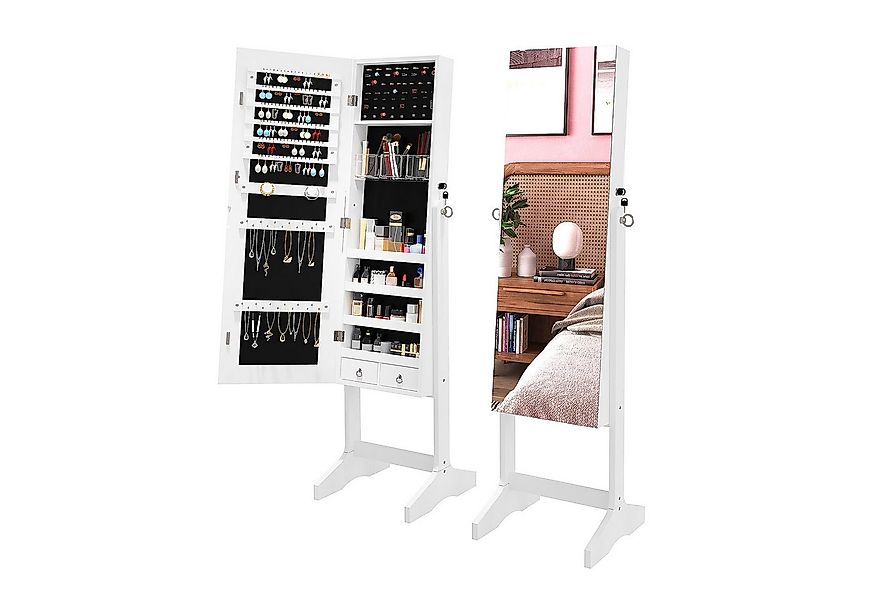 Dripex Schmuckschrank Schmuck Spiegelschrank abschließbar 2 in 1 Make-Up un günstig online kaufen