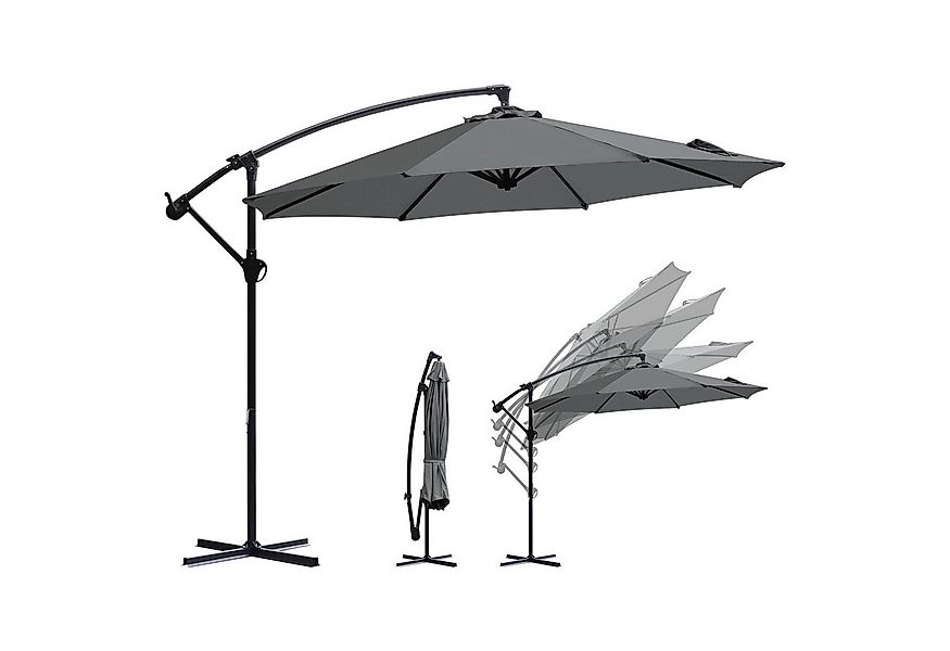 Sekey Sonnenschirm Ø300cm Gartenschirm mit ständer, mit Kurbel, UPF50+, LxB günstig online kaufen