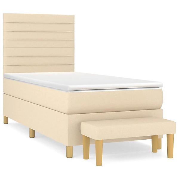 vidaXL Boxspringbett mit Matratze Creme 90x200 cm Stoff1393162 günstig online kaufen