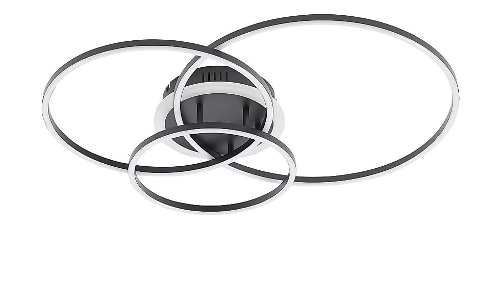 KHG LED-Deckenleuchte, 3 Ringe, schwarz ¦ schwarz ¦ Maße (cm): B: 66 H: 11 günstig online kaufen
