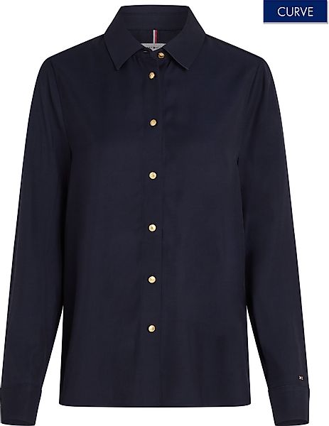 Tommy Hilfiger Curve Hemdbluse "CRV GOLD BUTTON VISCOSE LS SHIRT" in Großen günstig online kaufen