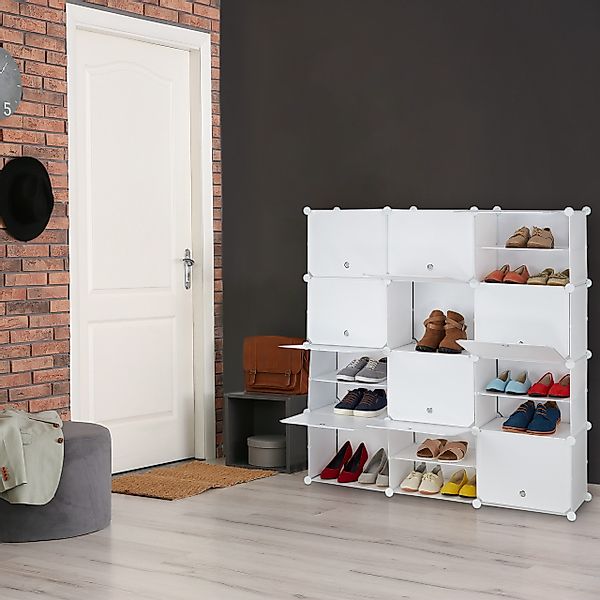 relaxdays Schuhregal Schuhschrank Stecksystem 24 Fächer günstig online kaufen