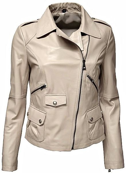 Zimmert Leather Lederjacke Zelda Schwarz Beige Creme Weiss makelloses Leder günstig online kaufen