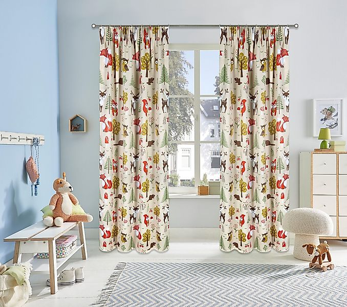 my home Verdunkelungsvorhang »Waldtiere« Multifunktionsband 1 Stk. tlg. bed günstig online kaufen