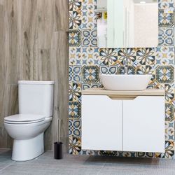relaxdays Badezimmer-Set WC-Garnitur Keramik, schwarz günstig online kaufen