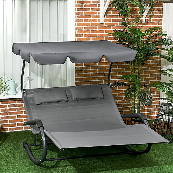 Auralum Doppelliege Sonnenliege Doppelliege Garten Style günstig online kaufen