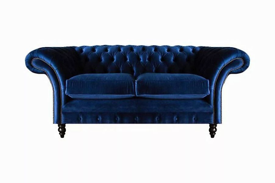 Xlmoebel Chesterfield-Sofa Neues blau gestaltetes Chesterfield-Zweisitzer-S günstig online kaufen