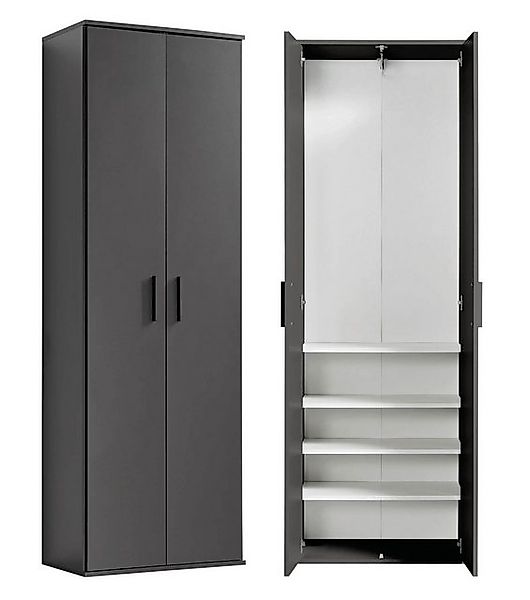 mokebo Mehrzweckschrank Der Lange (mit Kleiderstange) in Schwarz-Anthrazit, günstig online kaufen