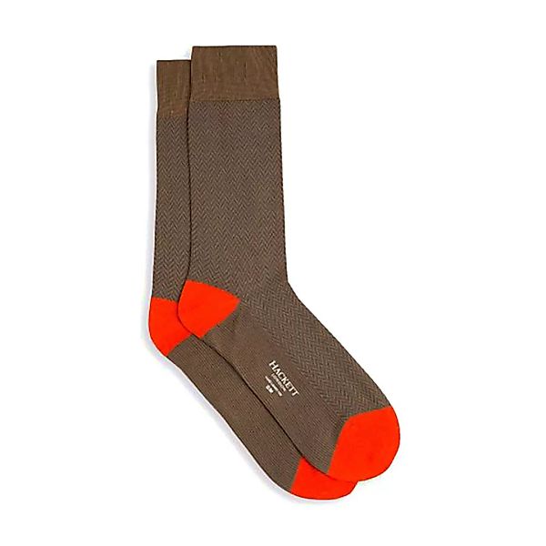 Hackett Herringbone Contrast Short Socken S-M Taupe / Red günstig online kaufen