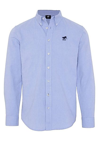 Polo Sylt Langarmhemd mit Button-down-Kragen und Label-Stitching günstig online kaufen