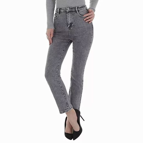 Ital-Design Bootcut-Jeans Damen Freizeit Used-Look Stretch Bootcut Jeans in günstig online kaufen