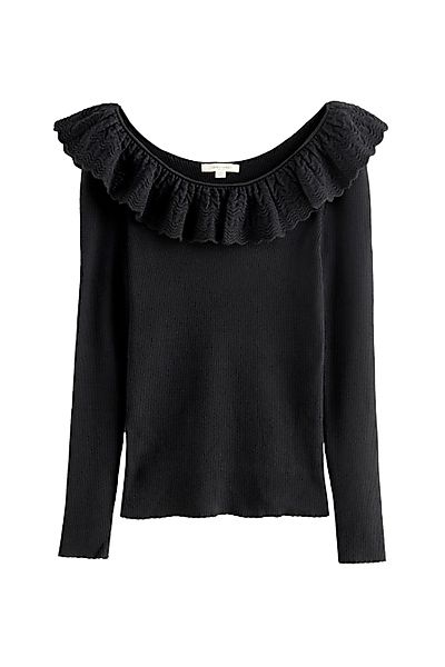 LAURA ASHLEY Carmenpullover Laura Ashley Rippstrickoberteil günstig online kaufen
