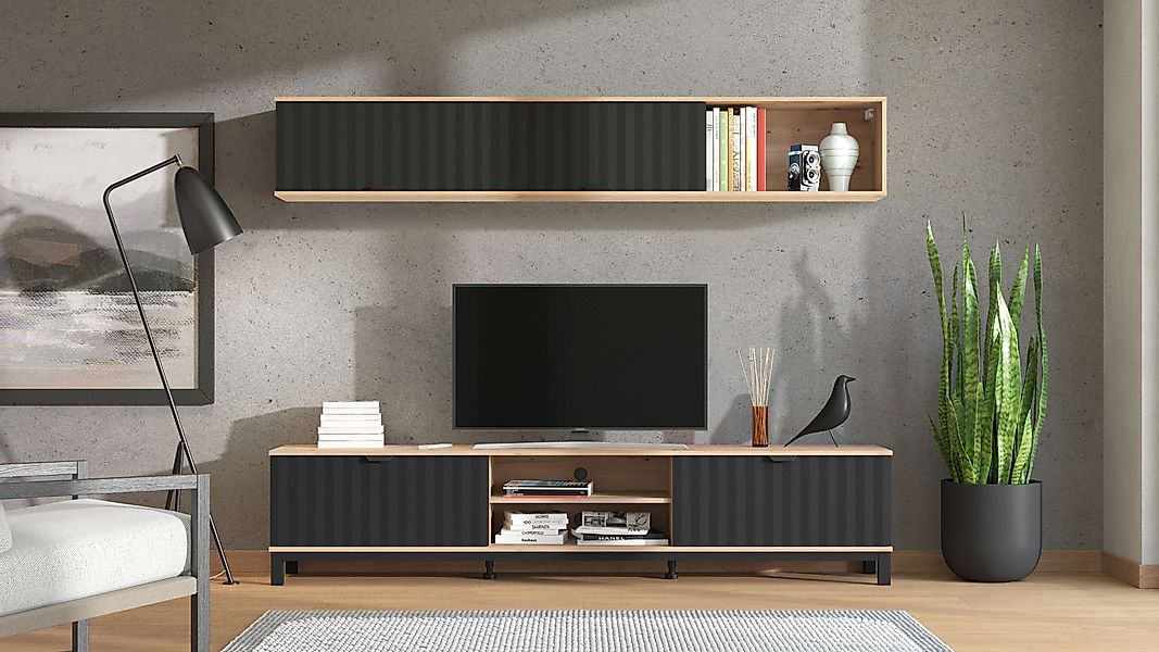 INOSIGN Wohnwand »Monaco inkl. TV- Board und Wandregal«, (Komplett-Set, 2 S günstig online kaufen