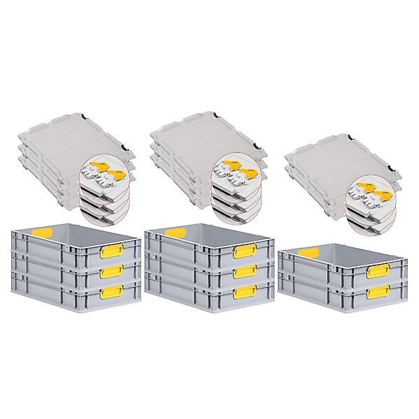 PROREGAL Spar Set 8x Eurobox Nextgen Color Mit Scharnierdeckel & Schiebesch günstig online kaufen