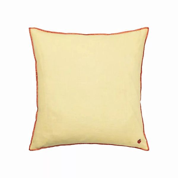 Kissen Contrast textil gelb / 40 x 40 cm - Leinen - Ferm Living - Gelb günstig online kaufen