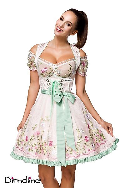 Dirndline Dirndl Dirndline Mini-Brokat-Dirndl inkl Spitzenbluse günstig online kaufen