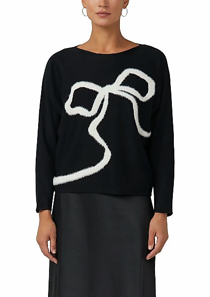 s.Oliver BLACK LABEL Strickpullover mit Intarsien Schleife günstig online kaufen