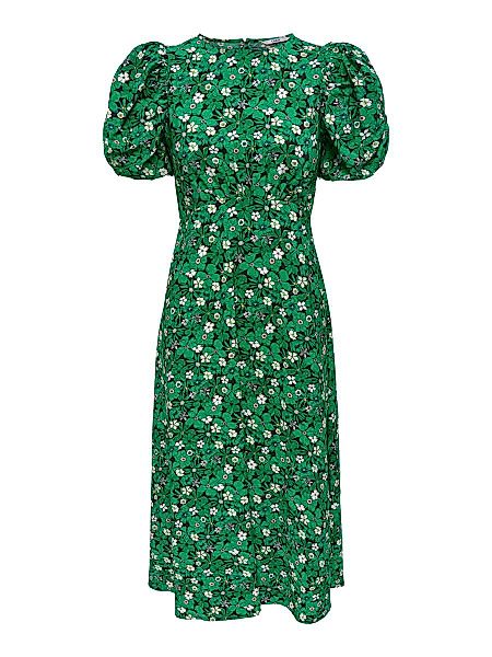 ONLY Rückendetail Puffärmel Kleid Mit Kurzen Ärmeln Damen Grün günstig online kaufen