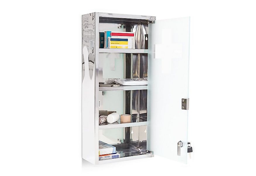 relaxdays Medizinschrank abschließbar Edelstahl günstig online kaufen