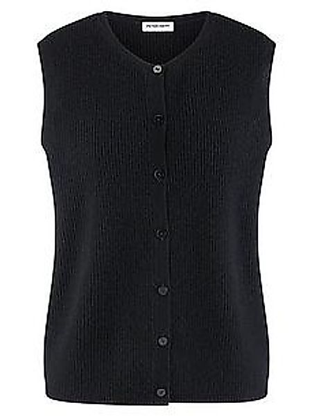 Rundhals Strickweste Kaschmir Peter Hahn schwarz günstig online kaufen