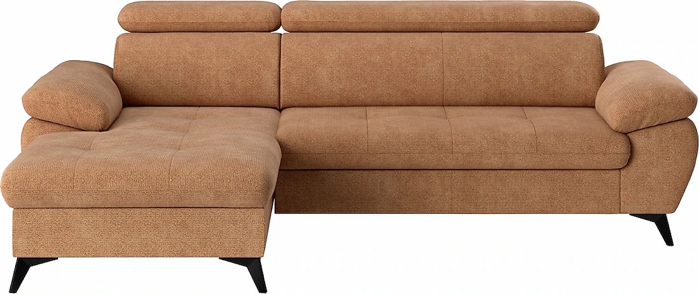 COTTA Ecksofa "Hudson L-Form, B: 256 cm" mit Kopfteilverstellung, optional günstig online kaufen