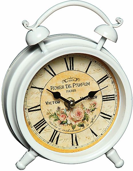 Ambiente Haus Tischuhr "Tischuhr aus Metall - Rosen 16cm" günstig online kaufen