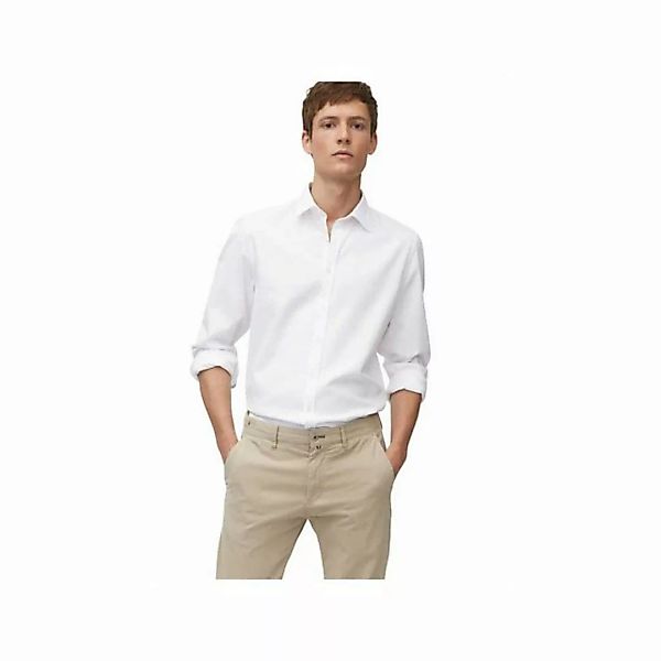 Marc O'Polo Langarmhemd weiß figurbetont (1-tlg) günstig online kaufen