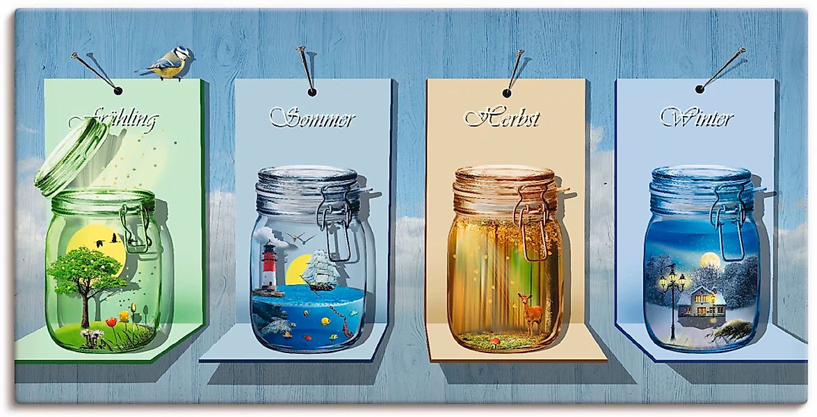 Artland Wandbild "Jahreszeiten in Gläsern" Vier Jahreszeiten 1 Stk. tlg. al günstig online kaufen