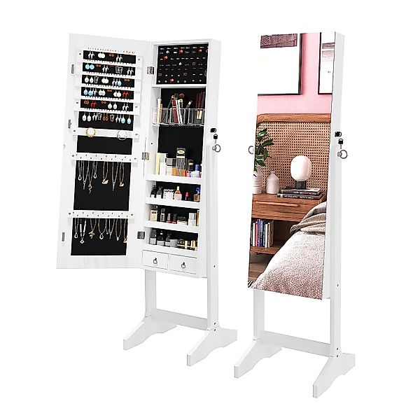 Dripex Schmuckschrank Schmuck Spiegelschrank abschließbar 2 günstig online kaufen
