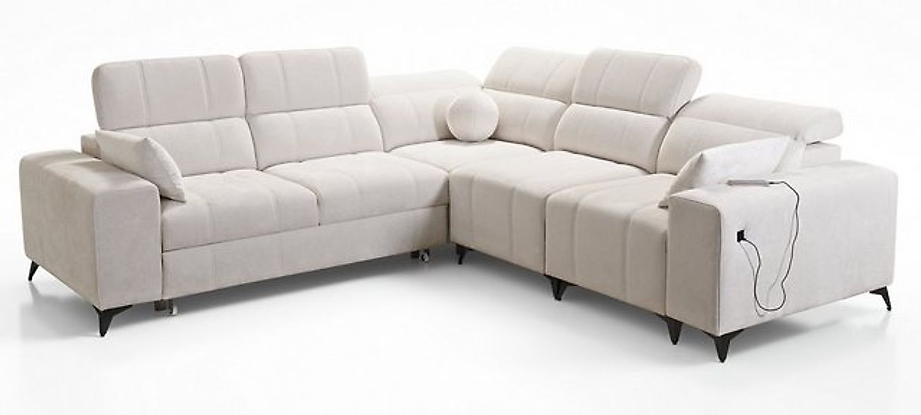 Möbel für Dich Ecksofa Ecksofa Dafne 3 mit USB, Schlaffunktion und zwei Bet günstig online kaufen