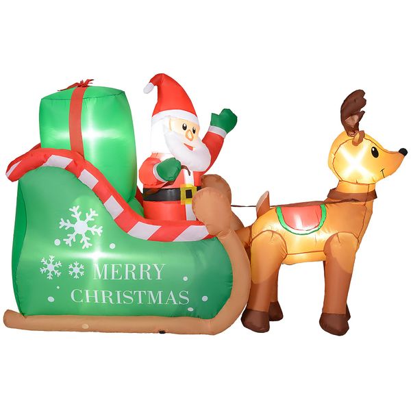 Outsunny Weihnachtsfigur Weihnachtsmann auf Schlitten mit günstig online kaufen