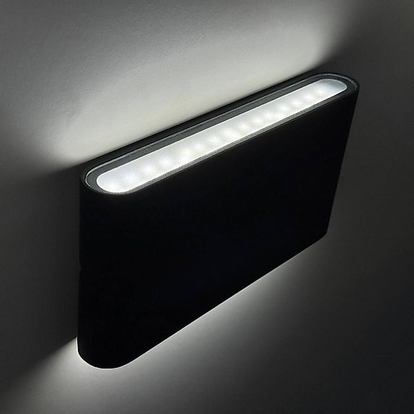 LED-Außenwandleuchte Scone, schwarz, Breite 17,5 cm, 2-flg. günstig online kaufen