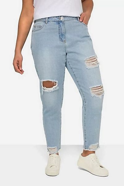 Angel of Style Röhrenjeans Mom-Jeans Destroy-Effekte Fransensaum 5-Pocket günstig online kaufen