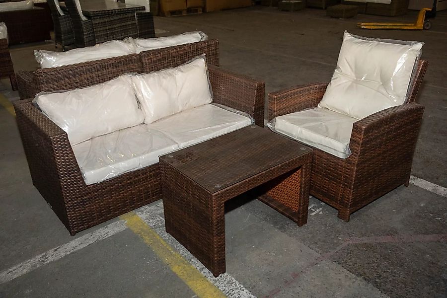 #HBM 3069: Sofa Terra mit Sessel Fisolo und Tisch Malolo groß-braun-meliert günstig online kaufen