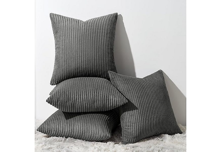 Topfinel Kissenbezüge 4er Set Kordsamt, flauschig Farbverlauf, Gestreift, k günstig online kaufen